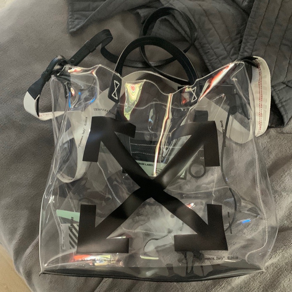 Off white transparent pvc bag